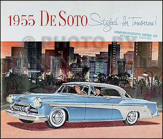 1955 DeSoto ORIGINAL Color Sales Brochure 55 De Soto Fireflite and Firedome