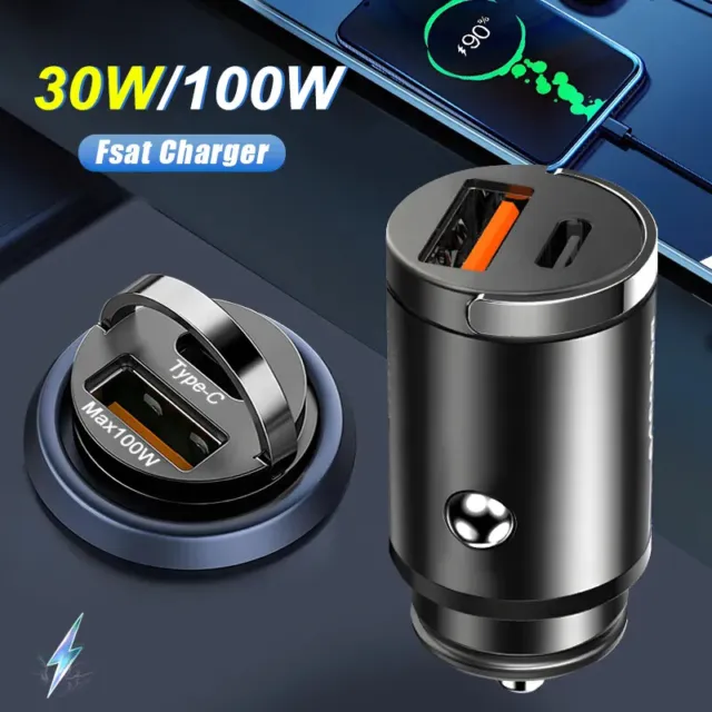 Dual Auto Ladegerät mit USB C PD PPS und USB Quick Charge KFZ Schnellladegerät