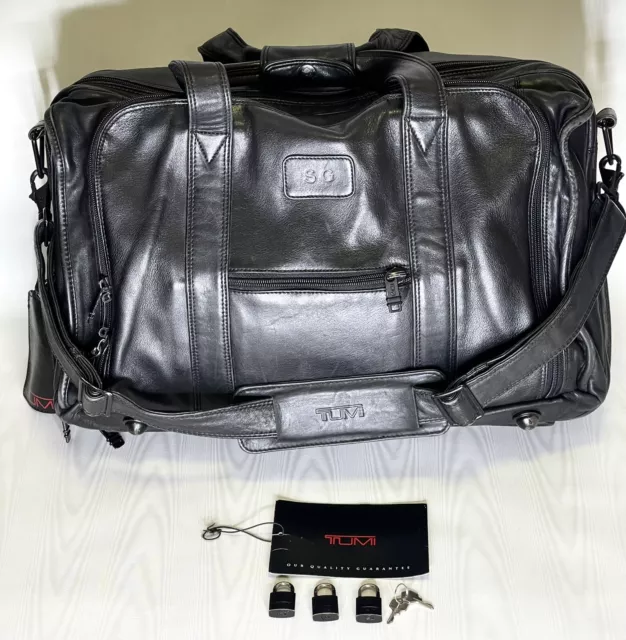 Rare Tumi Alpha Columbian Leather 3-ZIP Expandable Carry-On Duffle Bag