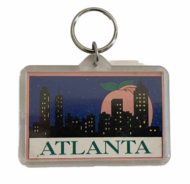 ATLANTA Skyline Peach State Georgia Souvenir Key Chain Ring