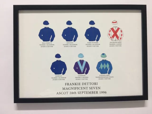 A Framed Tribute To Frankie Dettori's Magnificent 7 Ascot 1996 A4 Size