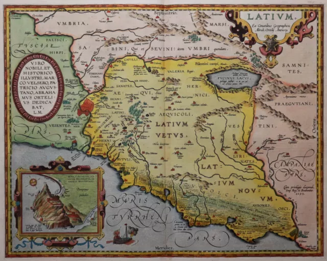 Latium - Rom - Ortelius 1595 - Rare original map - Lazio, Roma, Rome