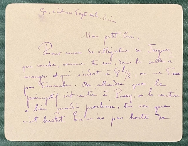 Sidonie-Gabrielle COLETTE - Lettre autographe signée - PIÈCES VENDUES