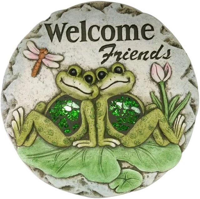 Comfy Hour Farmhouse Collection 10" Two Frogs, Garden Stepping Stone, Concrete
