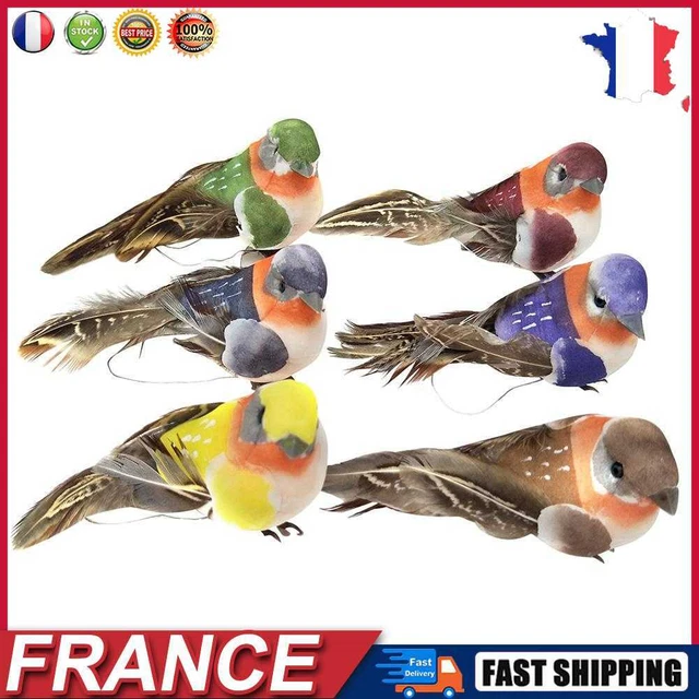 12pcs Fake Birds DIY Crafts Foam Feather Bird Specimen for Home Garden Ornaments