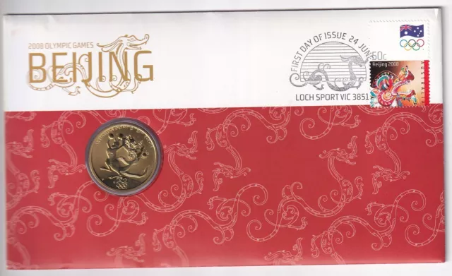 Australian Pnc Cover: 2008 $1 Beijing Olympic Games Coin ... ... ...