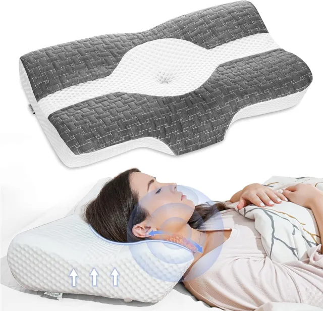 Elviros Knee Pillow for Side Sleepers, Orthopedic Memory Foam Wedge Contour Leg  Pillow, Multi Position Use for Pregnancy, Sciatica Reli