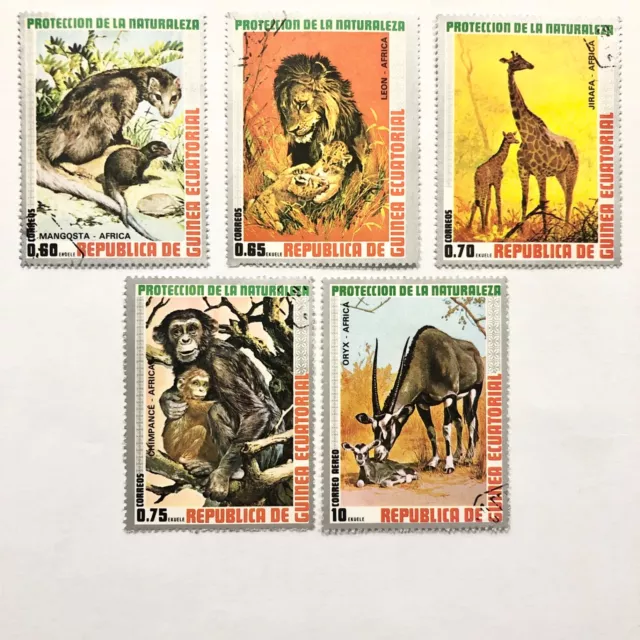 Equatorial Guinea 1974 Protected Animal Stamps