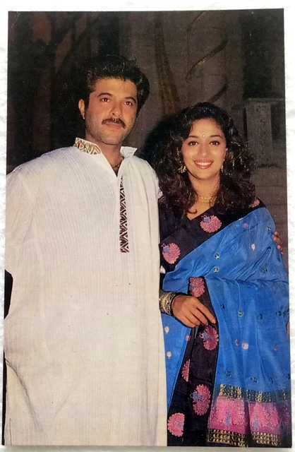 Acteur de Bollywood Anil Kapoor Madhuri Dixit Rare ancienne carte postale...