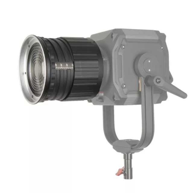 Fresnel Lens Adapter Adjustable Between 12° Spot and 40° Flood with Bowens Mount