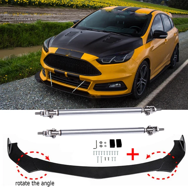For Ford Focus ST RS SE MK3 MK4 Front Bumper Lip Splitter Spoiler w/ Strut Rods