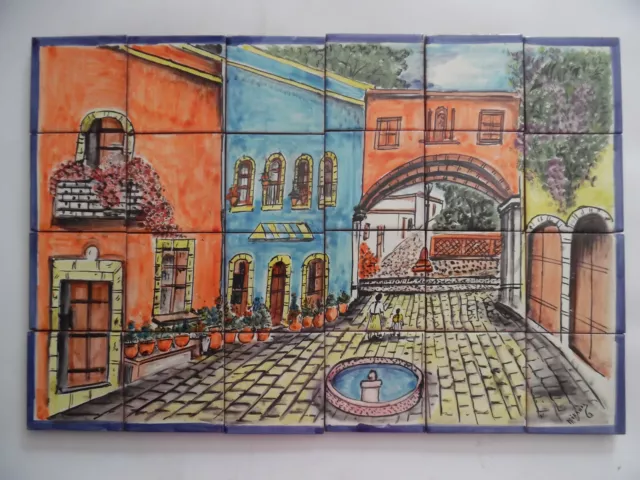 25" CERAMIC TILE MURAL mexican talavera mosaic hand painted backsplash