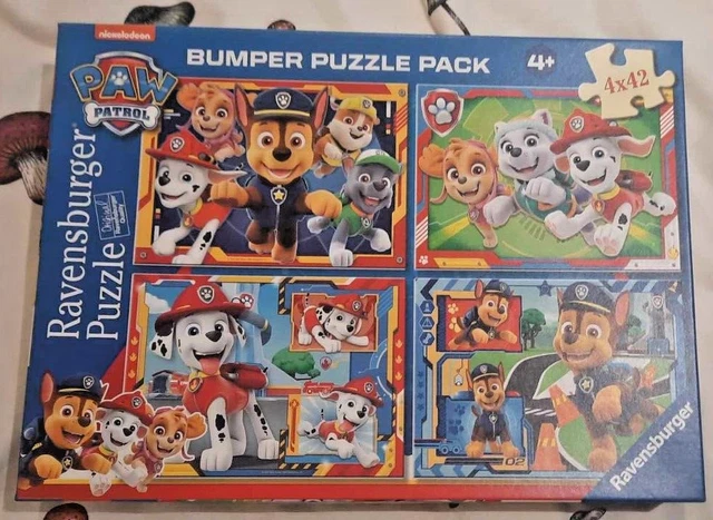 RAVENSBURGER PAW PATROL Bumper Puzzle Pack 4 x 42 piece in a box Jigsaw ...