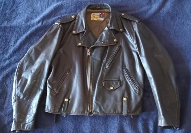 Blouson Aviateur Vintage SCHOTT IS-674-MS Marron Fourrure - Taille L 52FR - Années 70