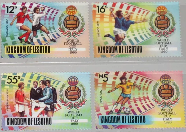 LESOTHO 1989 819-22 750-753 Soccer Football World Cup 1990 Italy Fußball WM MNH