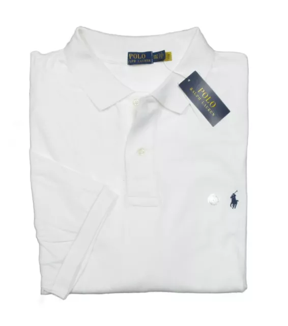 Polo Ralph Lauren Big & Tall Men's White Solid Interlock Short Sleeve Polo Shirt