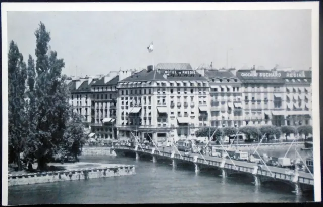 RPPC View, Hotel de Russie, Chocolat Suchard Building, Geneva, Switzerland