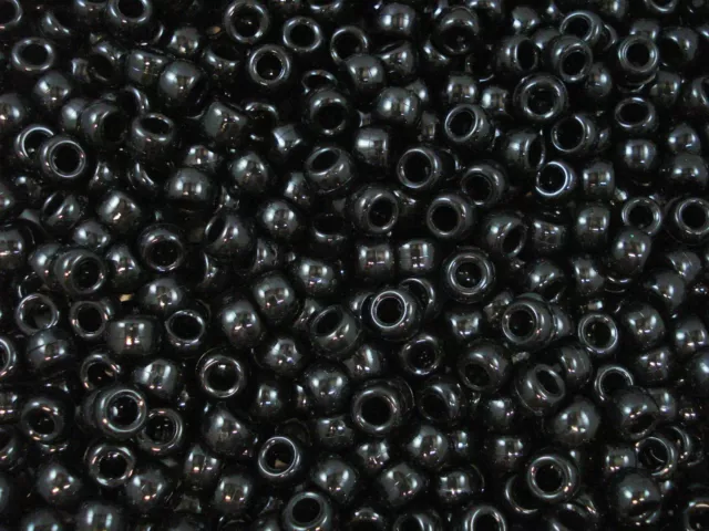 Pony Beads 9x6mm Black 500pc Bulk Pack DIY Jewellery Kids Hair FREE POSTAGE