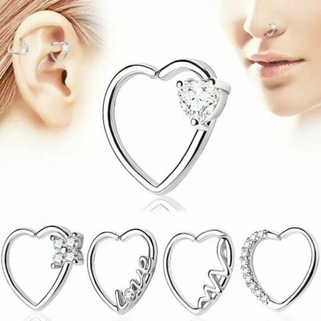 2x  Nose Rings   Earring Helix Tragus Piercing Hoop Cartilage Zircon Ear Rings