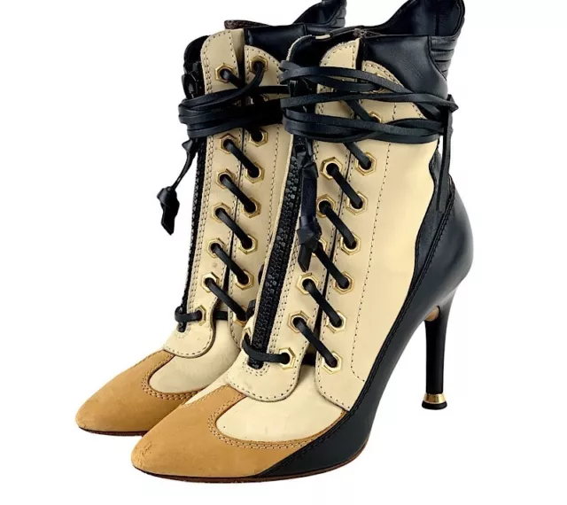 Lauréate leather lace up boots Louis Vuitton Black size 38 EU in Leather -  37505833
