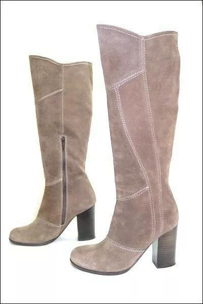 SAN MARINA Bottes Daim Taupe Taille 37 TBE made in Italie