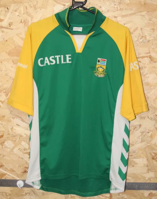 Vintage 90’s South Africa Cricket Shirt Size Large L Hummel Rare SA Mens Green