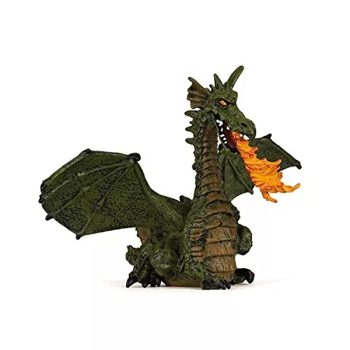 Papo - Figurines A Collectionner - Dragon Avec Flamme - Dragon Feu - Monde Encha