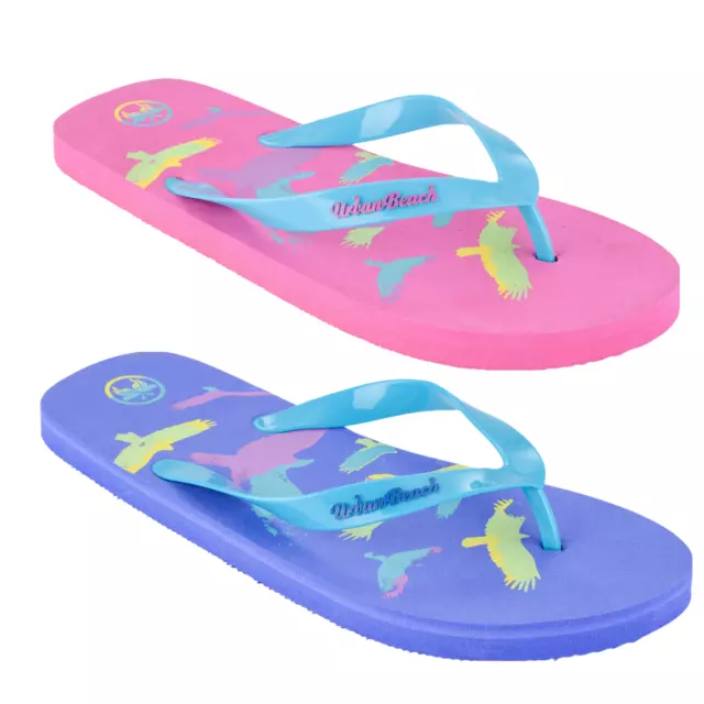 Ladies Toe Post Flip Flops Womens Summer Pool Urban Beach Flat Sandal UK Size