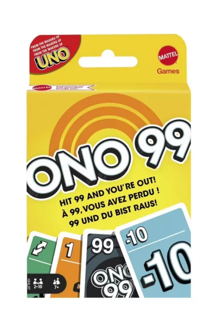 UNO ONO 99 Card Game for Kids & Families, 2 to 6 Players, Adding Numbers, Gift