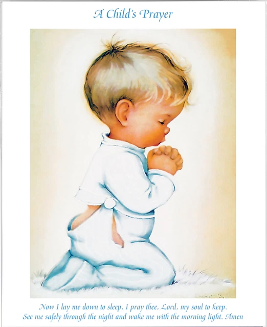 Praying Baby Boy Now I Lay Me Down To Sleep Ready To Frame Print