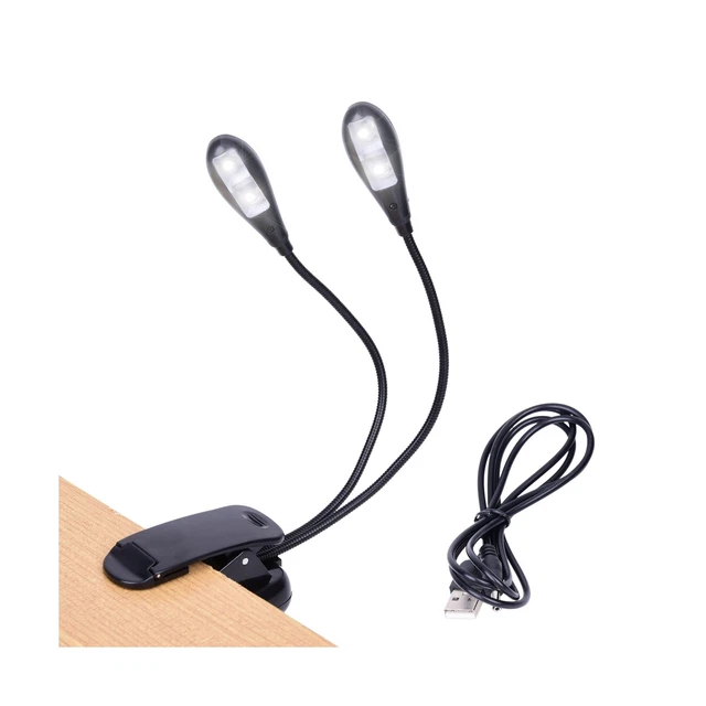 Music Stand Light, Clip on LED Book Lights, USB and AAA Battery Operated, Rea...