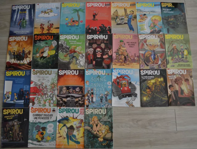 Lot 2020-2021 25 Journaux SPIROU dont 2 doubles spéciaux + suppléments abonnés