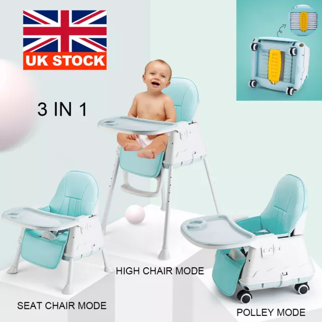 Adjustable 3-In-1 Baby Highchair Infant High Feeding Seat Toddler Table Chair