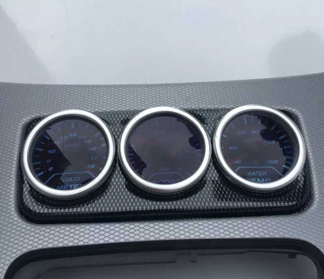 BMW E90 E92 E93 Centre Console Gauge Holder 3 Hole 52mm Carbon fibre effect ABS