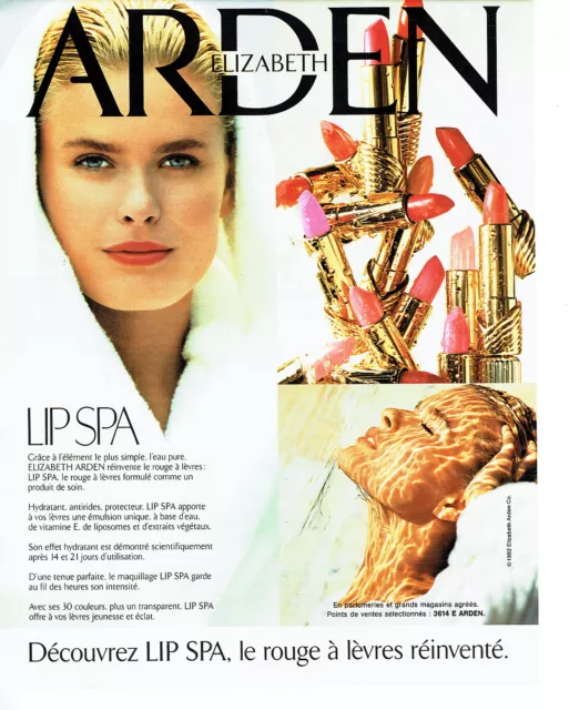 Publicité Advertising 058 1991    Elizabeth Arden  maquillage rouge à lèvres