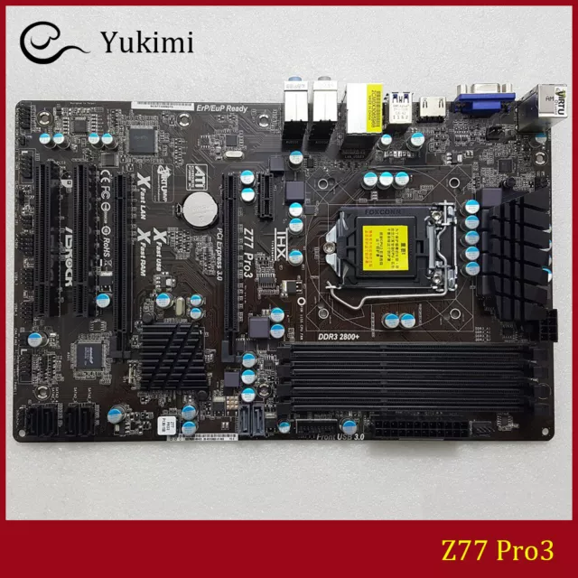 FOR ASROCK Z77 Pro3 DDR3 LGA 1155 HDMI VGA 32GB Motherboard Test OK