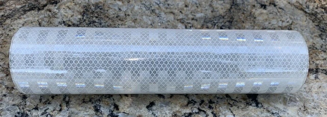 12” x 60" Roll White Diamond Prismatic Reflective Vinyl Adhesive Cutter Sign