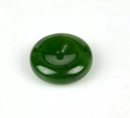 Natural Green Nephrite Jade Donut / Disc Bead / Circle Pendant / Necklace