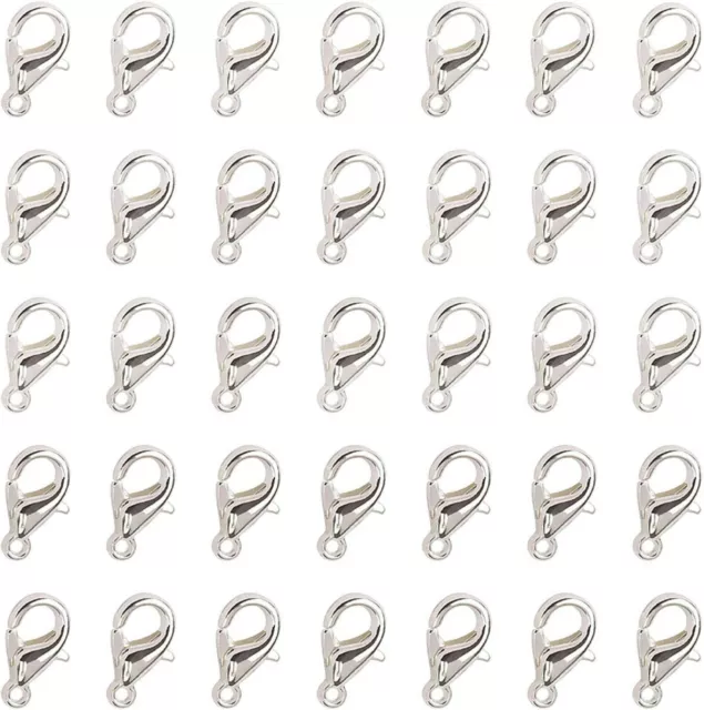 100 X 12Mm Silver Plated Lobster Trigger Claw Clasps  For Jewelry Making Finding