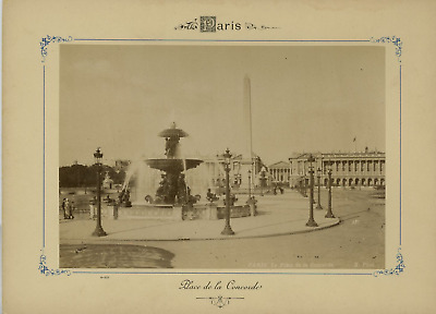 France Tira Paris France Place et Pont de la Concorde vintage albumen print 