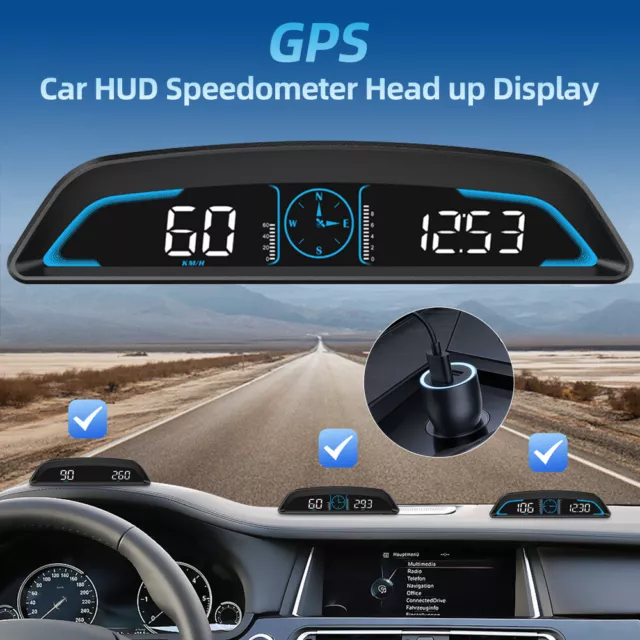 Universal GPS Auto HUD Head Up Display MPH Digitaler Tachometer Overspeed Alarm