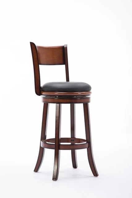 Boraam Palmetto Rubberwood Swivel Stool With Brandy Finish 48129