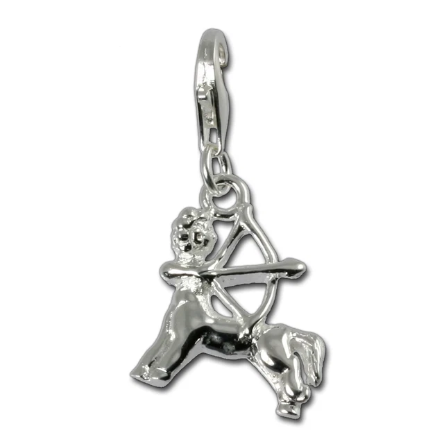 Pendentif Ancien En Argent Massif 925 - Style Art Déco/Nouveau - Breloque Zodiaque