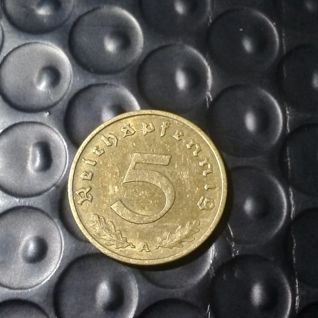 1937A Germany 5 Pfennig Third Reich World War 2 Era Coin