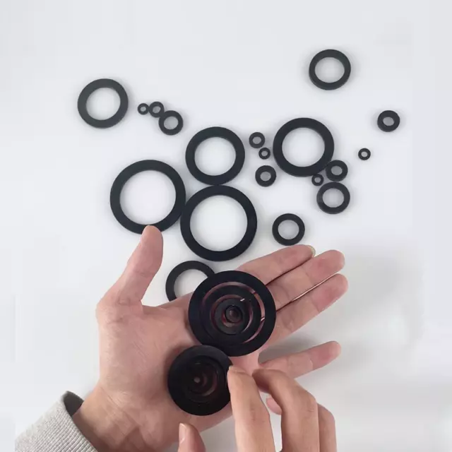 Black Flat Rubber Washer Thick 1.4-3.5mm OD9-56.5mm Round Washers Sealing Ring