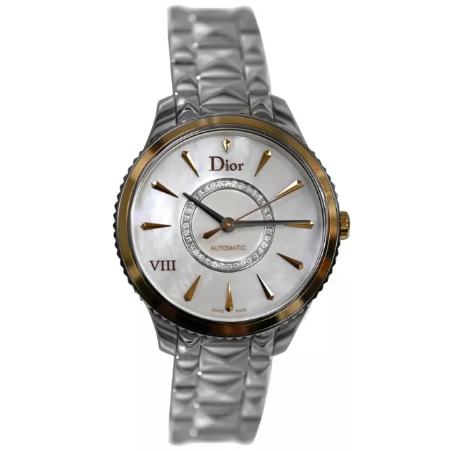 Dior VIII Montaigne CD1535I0M001 Diamonds MOP Gold/Steel 36MM Ladies' Automatic