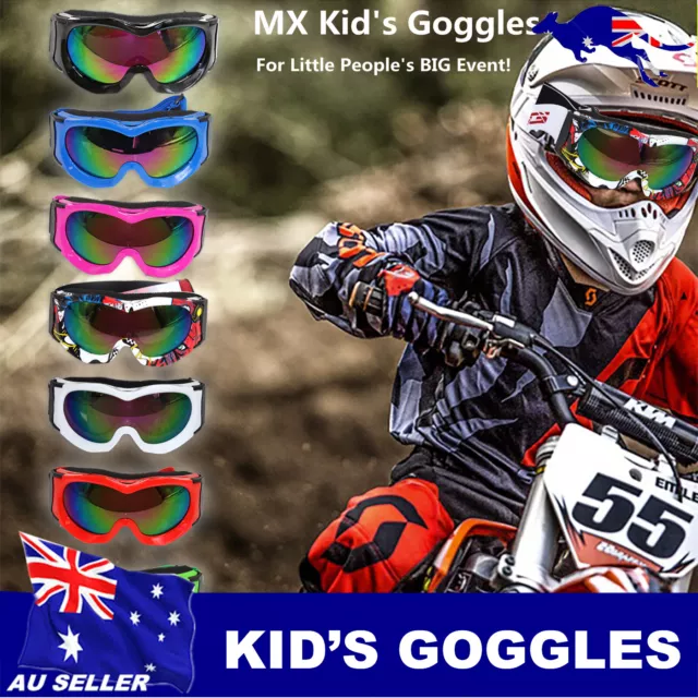 Tinted  Kids Goggles Sports Motorbike/Motocross Off Road Dirt Bike ATV BMX Race
