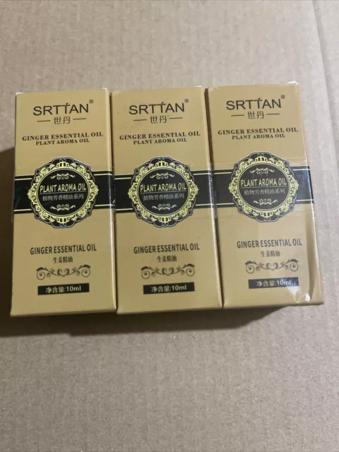 SRTTAN Oil Ginger Essential Oil Plant Aroma 0.34 fl oz 3pk