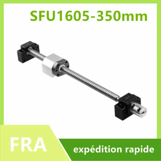 SFU1605 350mm Vis à billes Palier fixe/accouplement/ logement décrou Set CNC FR