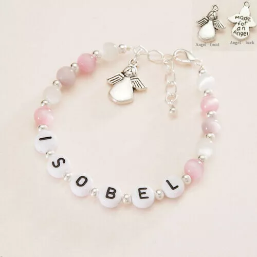 Angel Bracelet with Any Name. personalised Bracelet, "Made for an Angel" Charm.